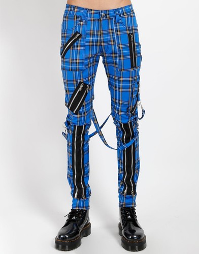 Gothic hose blau kariert - hose,
