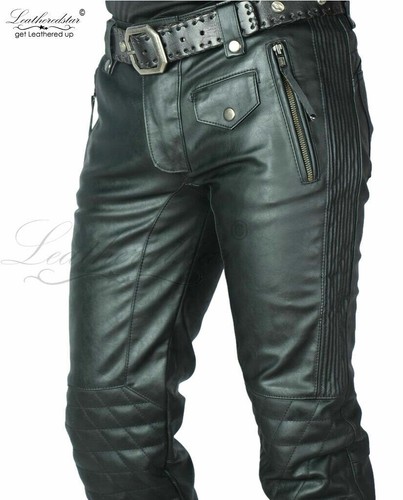 Leder jeanshose stretch panel - leder-jeanshose, stretch-panel